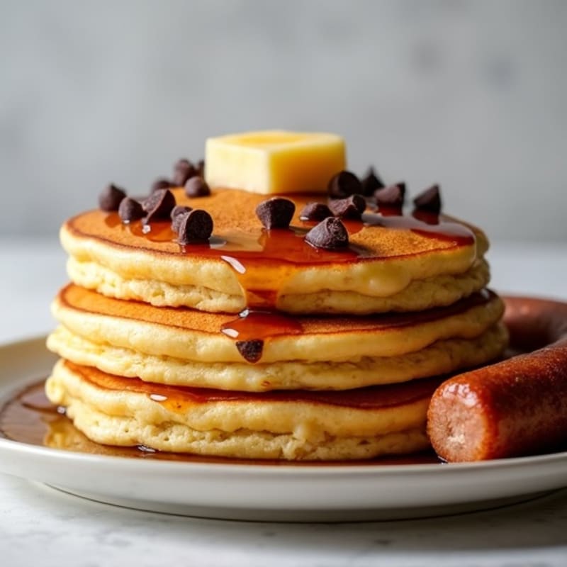 Egg White Pancakes with Turkey Sausage