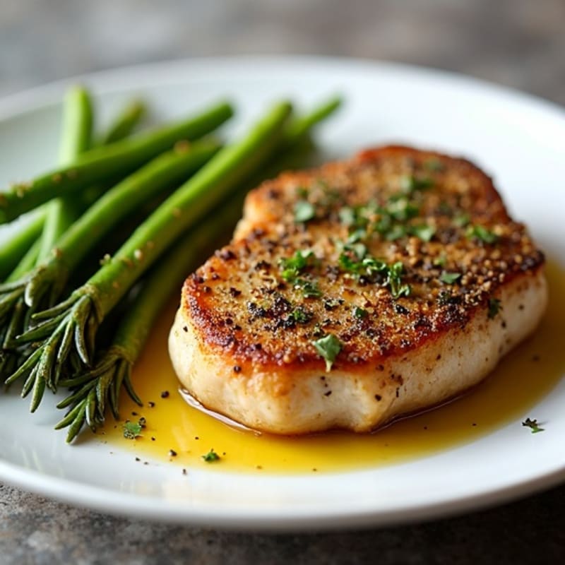 Herb-Crusted Pan Seared Pork Chops