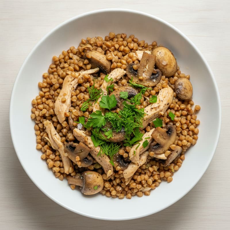 Buckwheat Groats with Mushrooms and Herbs