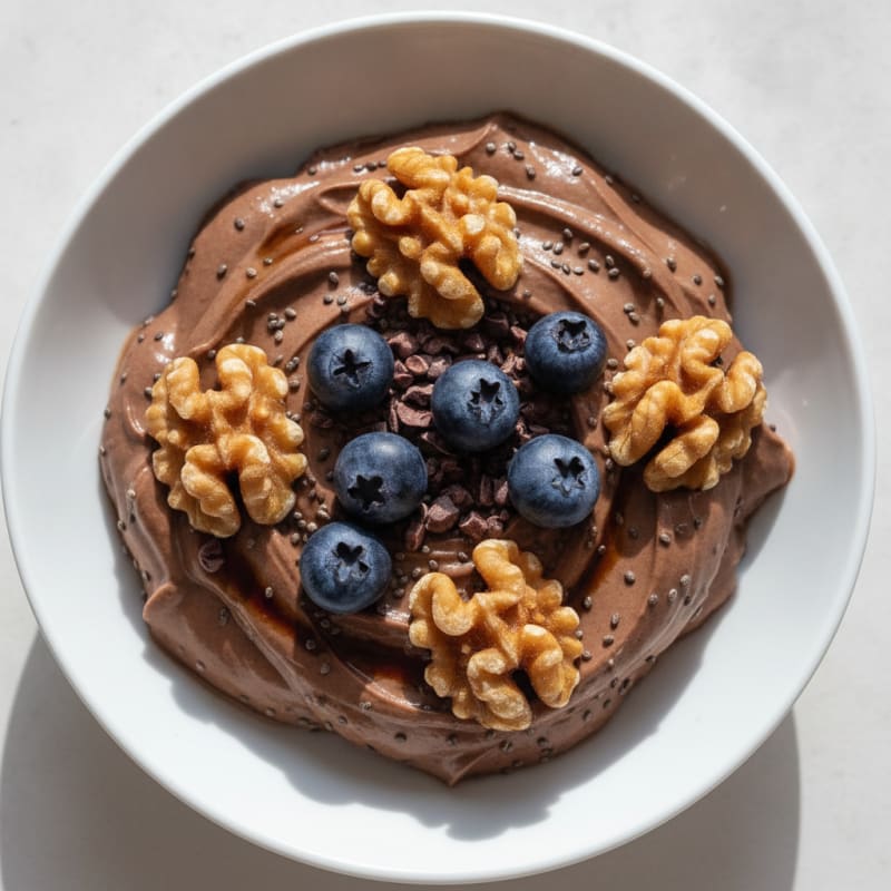 Chocolate Protein Yogurt with Chia Seeds