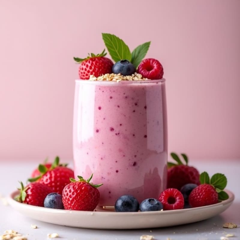 Creamy High-Protein Berry Oat Smoothie