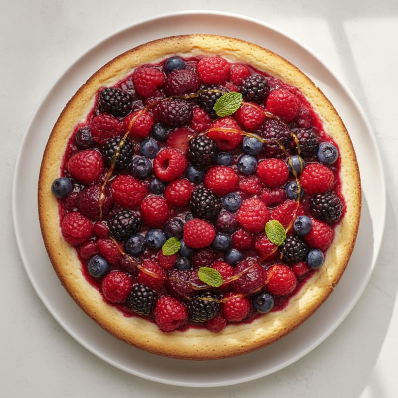 Greek Yogurt Protein Cheesecake with Mixed Berries