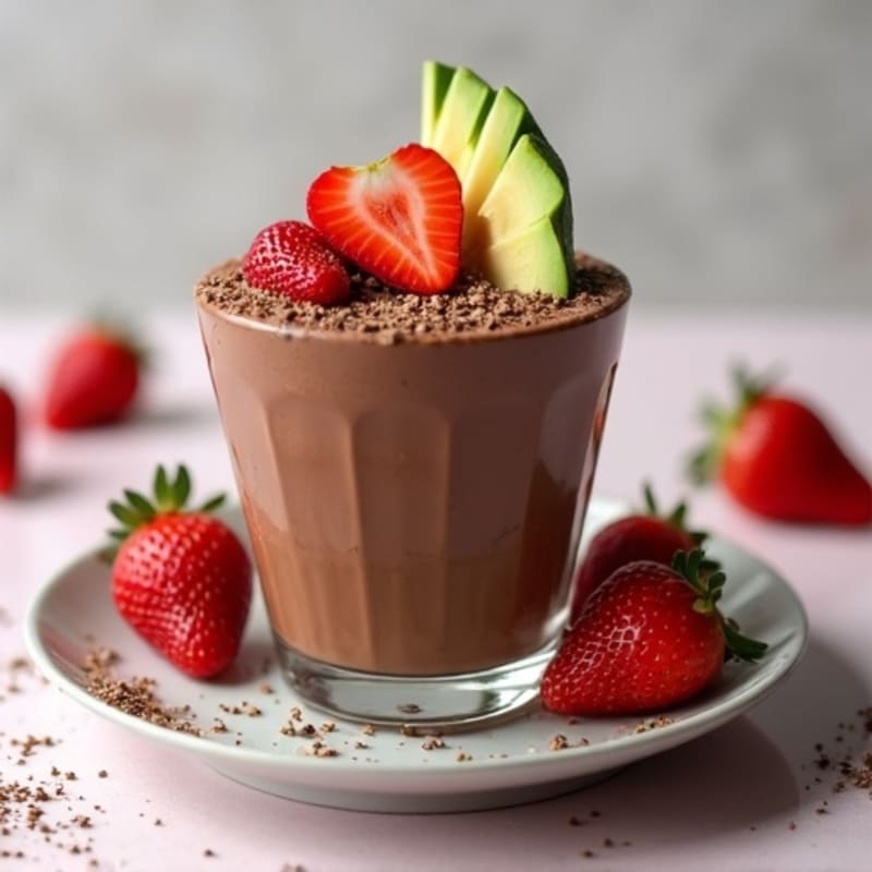Silky Chocolate Protein Pudding with Fresh Strawberries