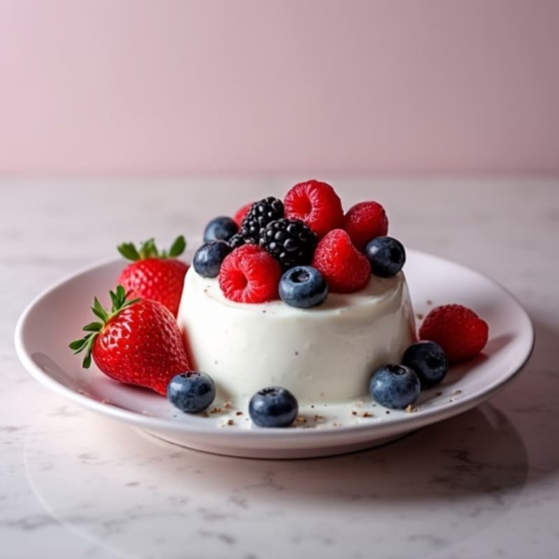 Silky Greek Yogurt Protein Pudding with Mixed Berries