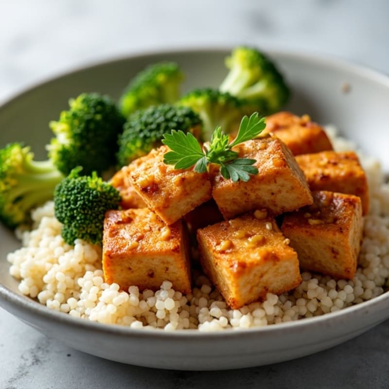 Crispy Peanut Tofu with Roasted Broccoli