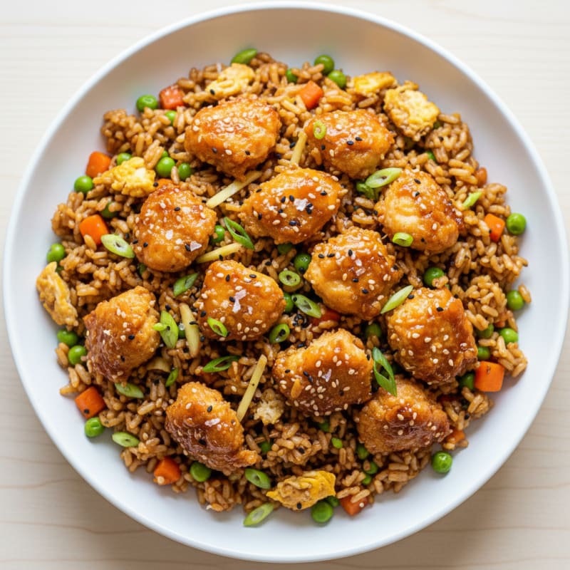 Crispy Sesame Chicken Fried Rice