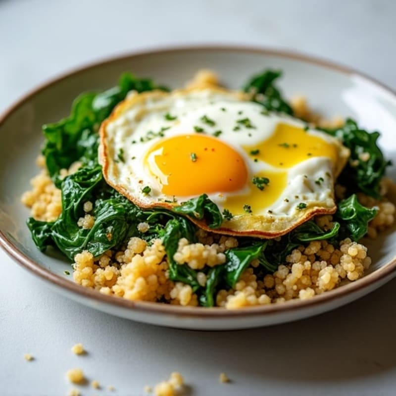 Egg White Scramble with Cottage Cheese, Spinach & Quinoa