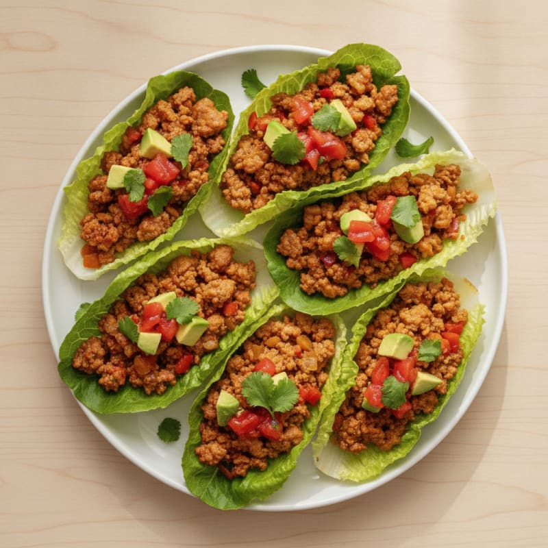 Ground Turkey Taco Lettuce Wraps