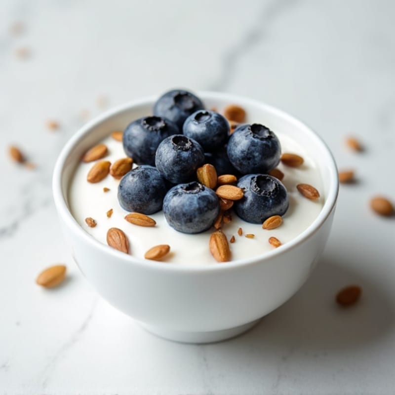 Greek Yogurt with Sunflower Seeds and Blueberries