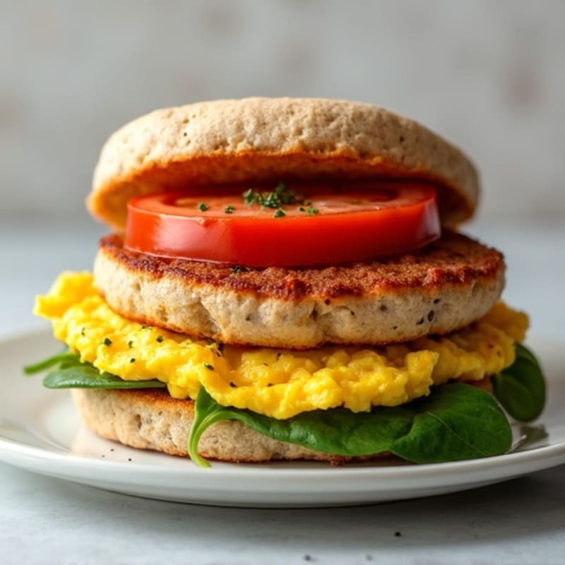 Lean Turkey Sausage and Scrambled Egg Breakfast Sandwich