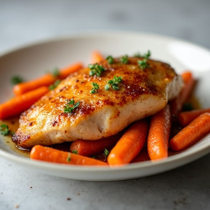 Maple Glazed Chicken Breast with Roasted Carrots