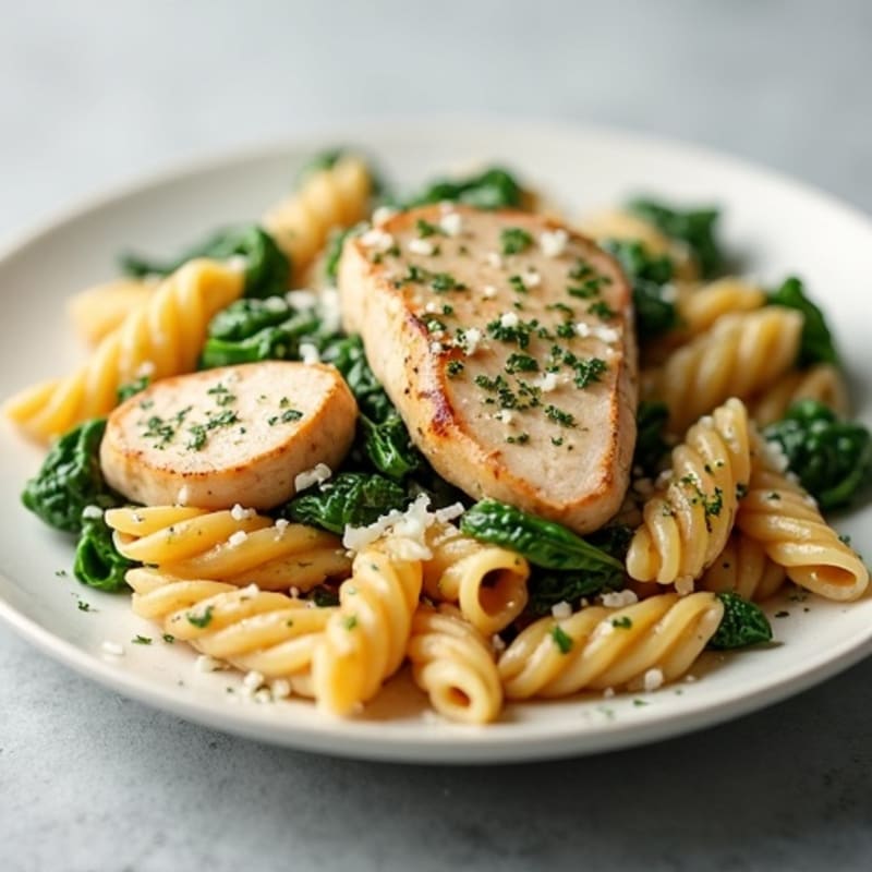 High Protein Creamy Garlic Chicken Pasta