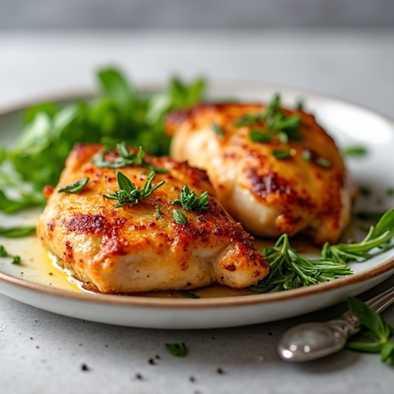 Crispy Herb-Roasted Chicken Thighs with Garlic