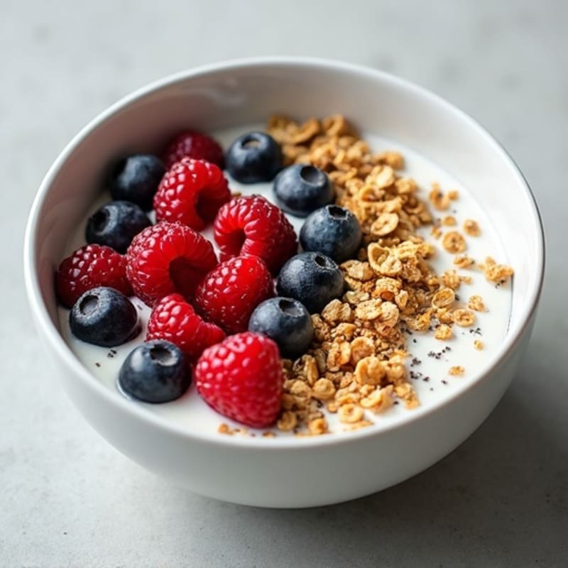 Greek Yoghurt Muesli Bowl with Chia and Mixed Berries