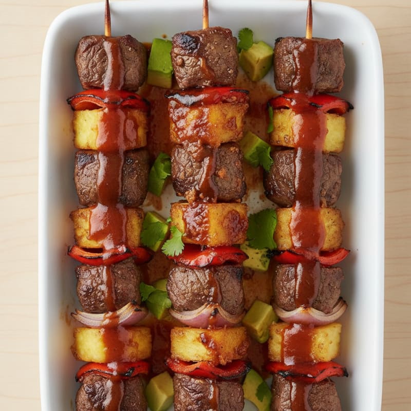 Hawaiian Barbecue Beef Skewers