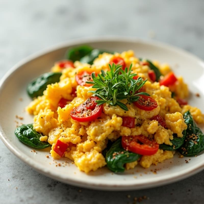Protein-Packed Scrambled Eggs with Roasted Veggies
