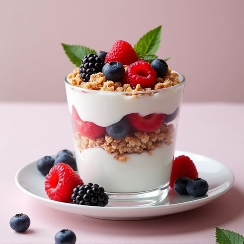 Greek Yogurt Protein Parfait with Mixed Berries