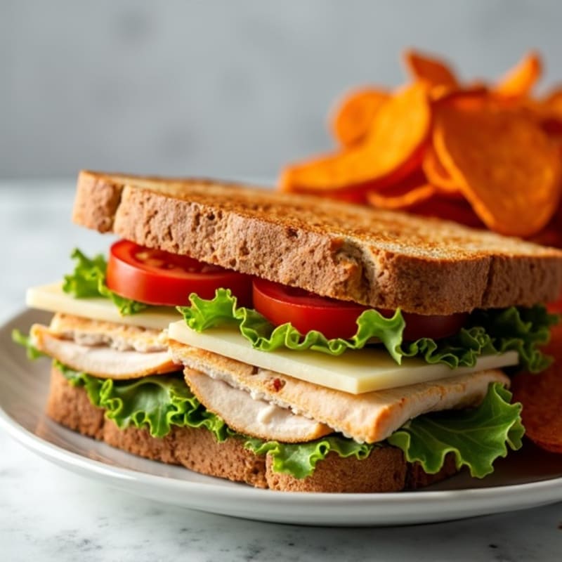 Herb-Roasted Turkey Club with Crispy Sweet Potato Chips
