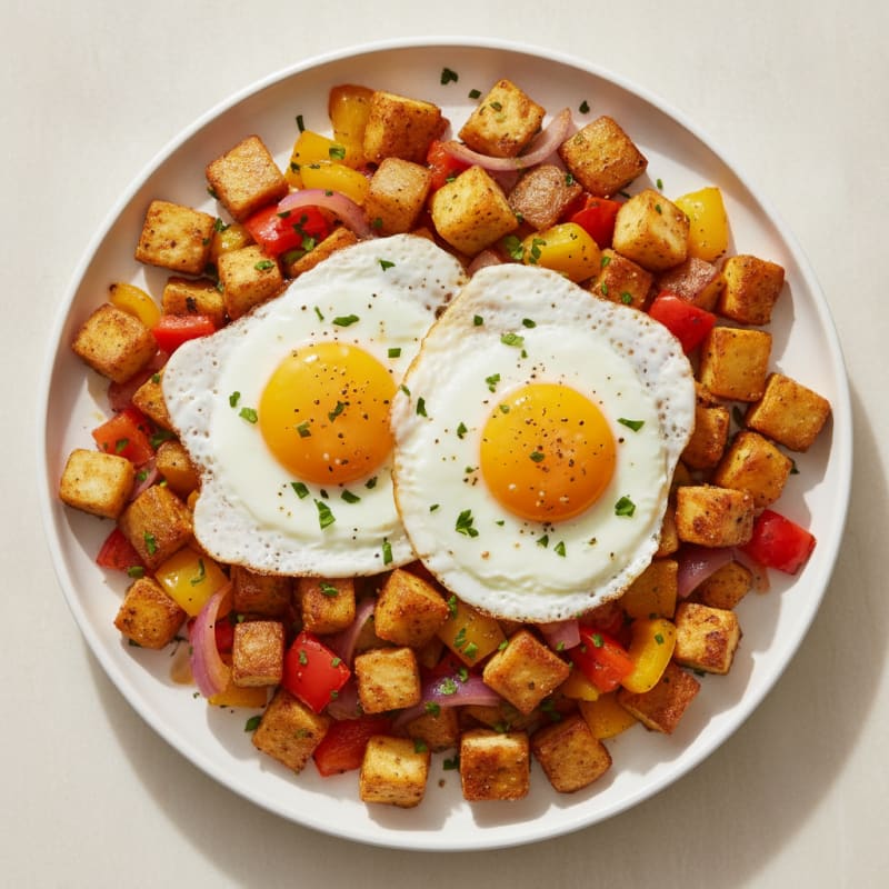 Roasted Potato Tofu Egg Hash