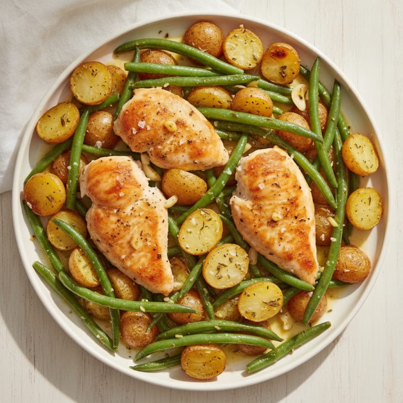Sheet Pan Lemon Herb Chicken and Green Beans