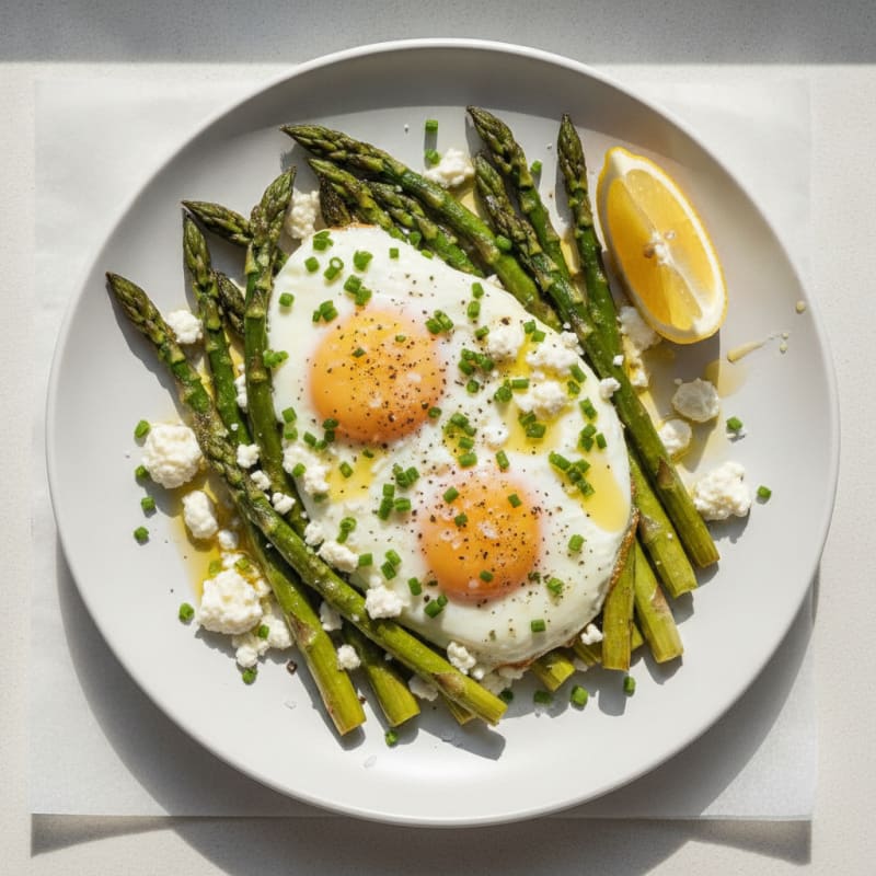 Baked Eggs with Roasted Asparagus