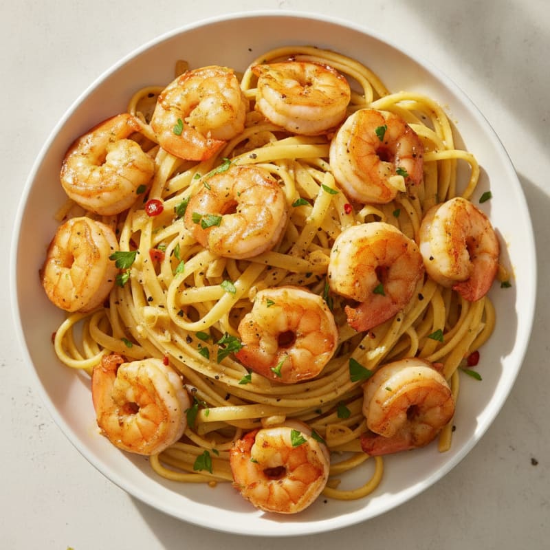 Garlic Butter Shrimp Scampi with Linguine