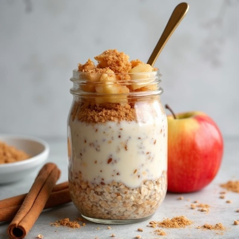 Cinnamon-Spiced Apple Pie Protein Overnight Oats