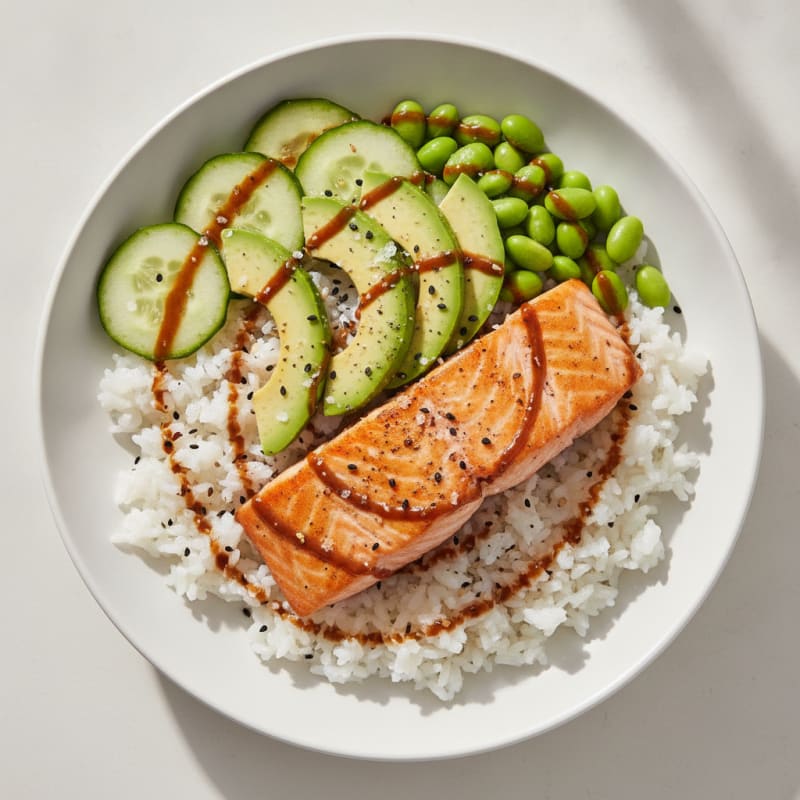 Sushi-Style Salmon & Avocado Rice Bowl