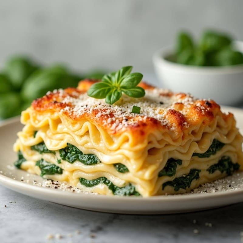 Creamy Chicken Alfredo Lasagna with Spinach