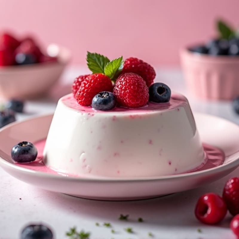 Greek Yogurt Protein Pudding with Mixed Berries
