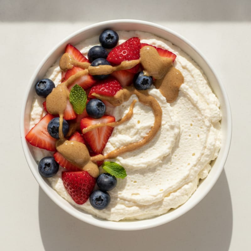Silky Greek Yogurt Protein Mousse with Mixed Berries