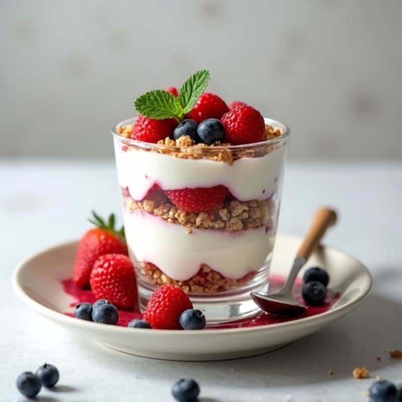 Greek Yogurt Protein Parfait with Mixed Berries