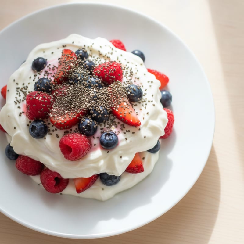 Greek Yogurt Protein Parfait with Mixed Berries