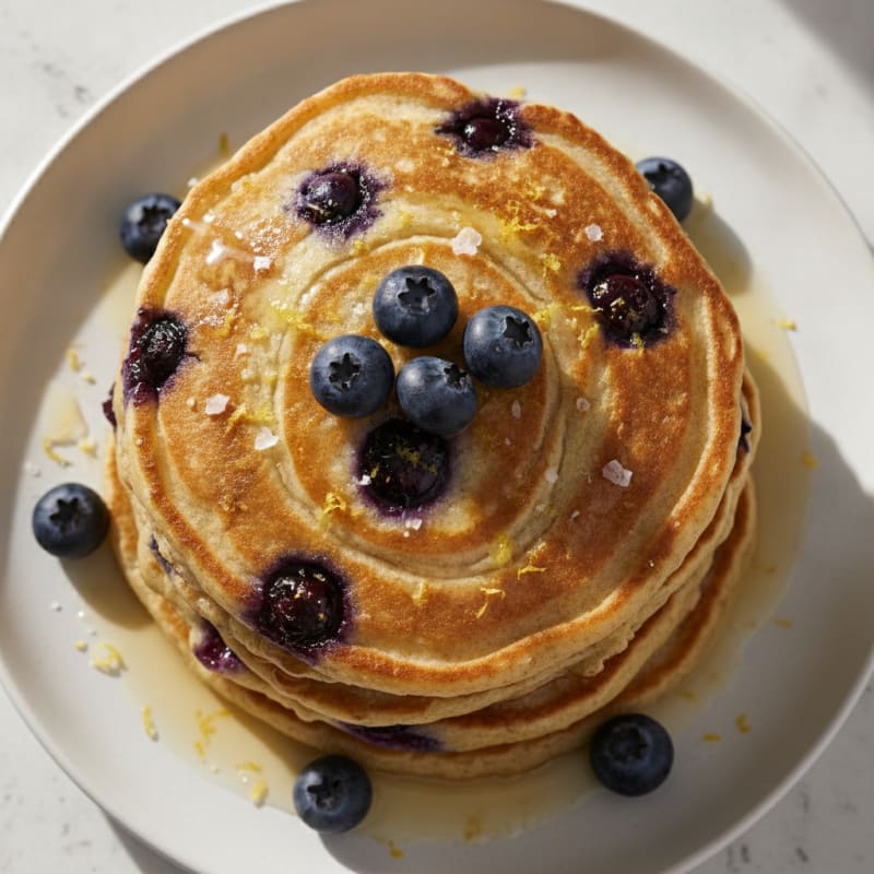 Blueberry Ricotta Pancakes with Lemon Zest
