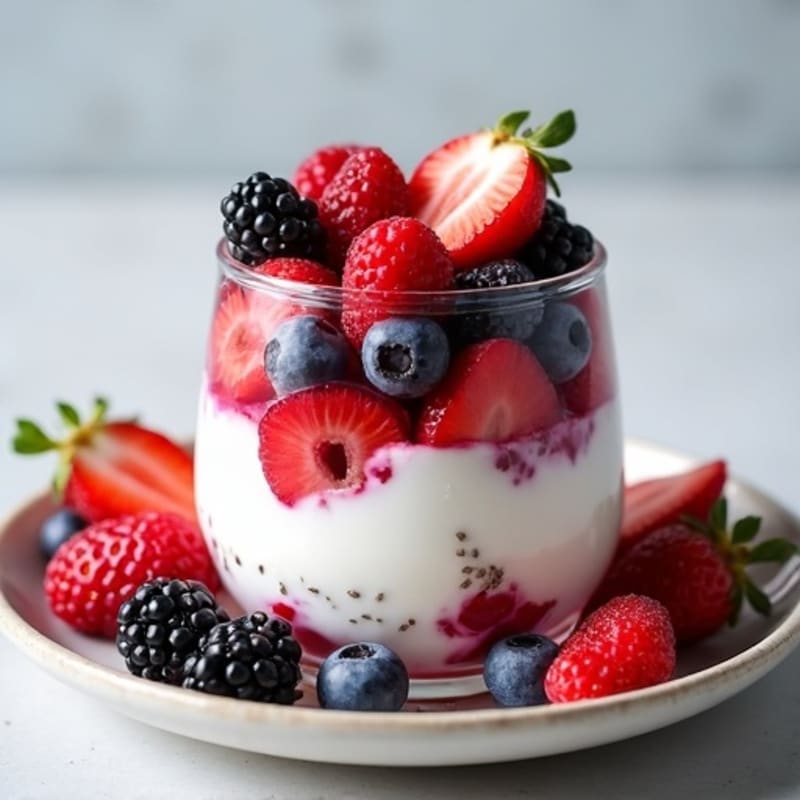 Greek Yogurt Berry Parfait with Chia Seeds