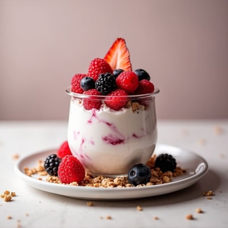 Greek Yogurt Protein Parfait with Mixed Berries