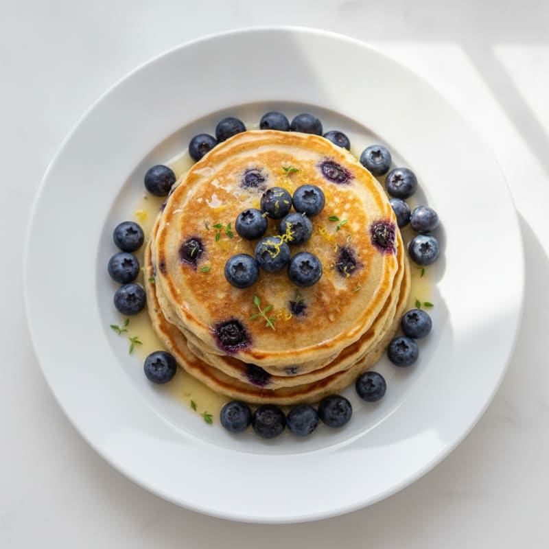 Blueberry Ricotta Pancakes with Lemon Zest