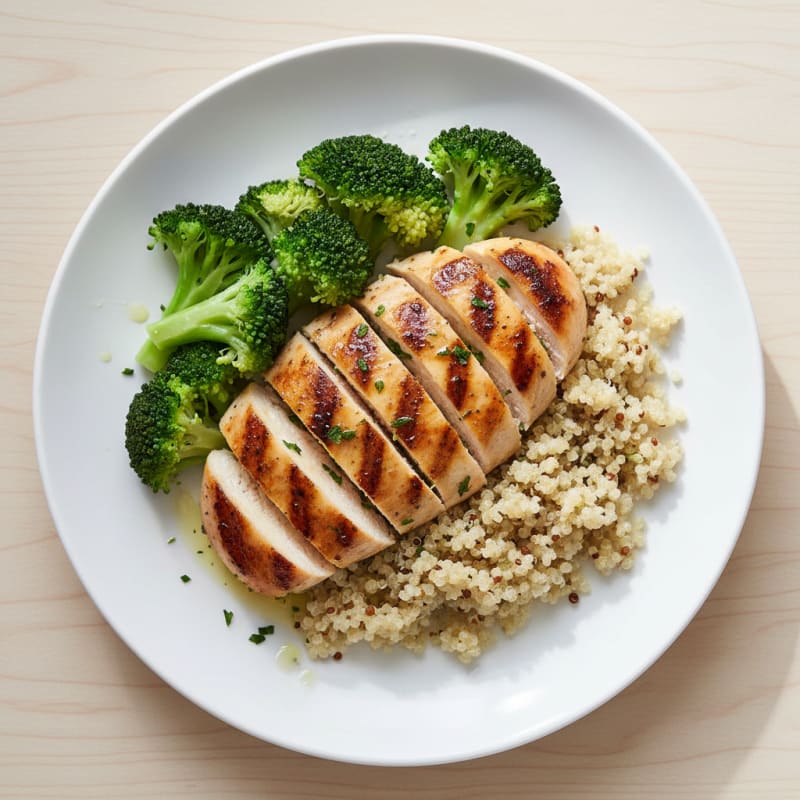 Grilled Lemon-Herb Chicken with Quinoa and Broccoli