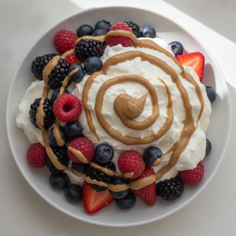 Greek Yogurt Protein Mousse with Mixed Berries