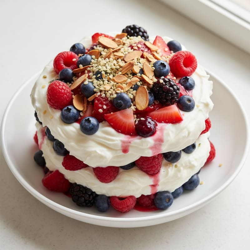 Greek Yogurt Protein Parfait with Mixed Berries