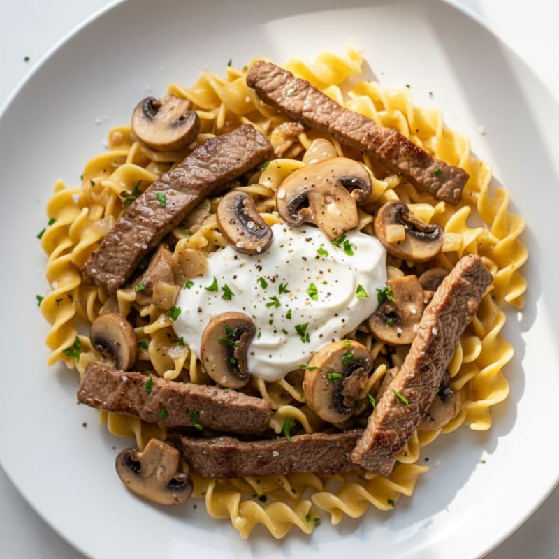 Classic Beef Stroganoff with Egg Noodles