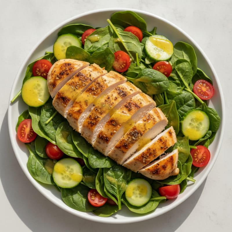 Grilled Chicken Breast with Fresh Spinach Salad