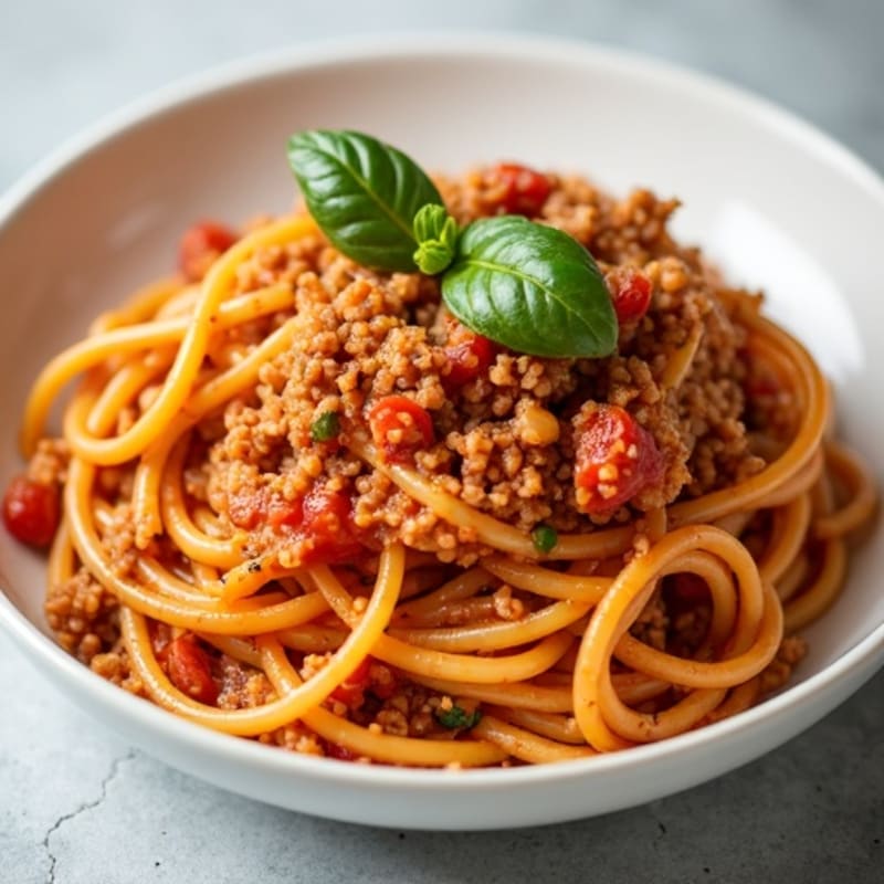 Whole Wheat Spaghetti with Rich Lean Ground Turkey Sauce