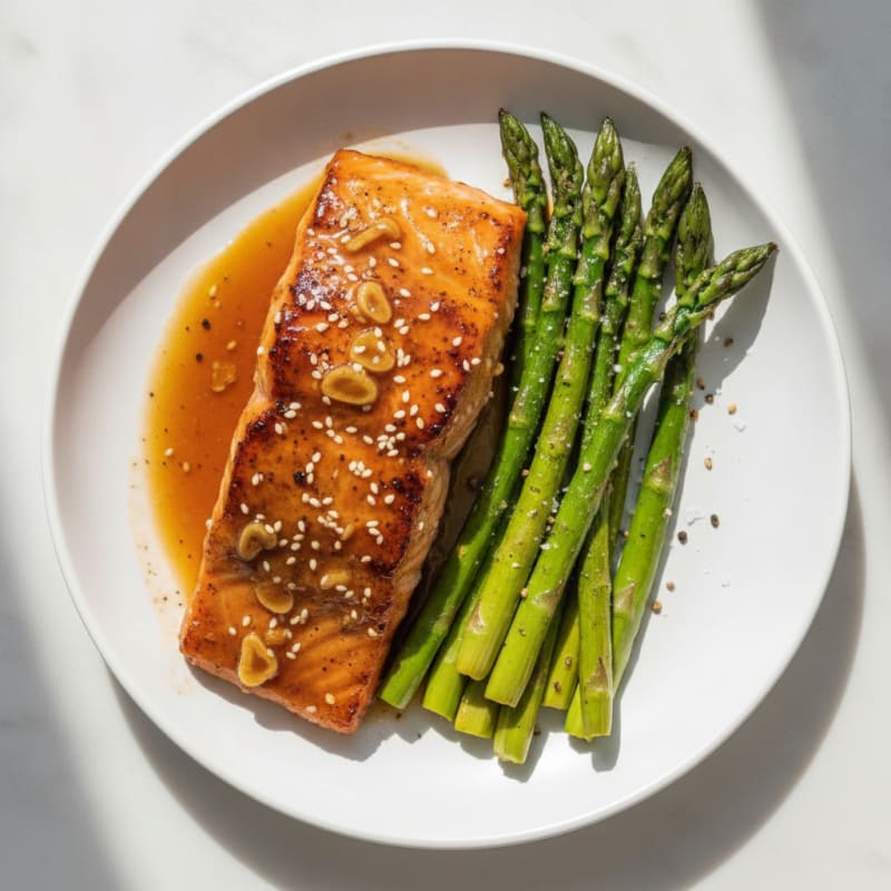 Teriyaki Glazed Salmon with Roasted Asparagus