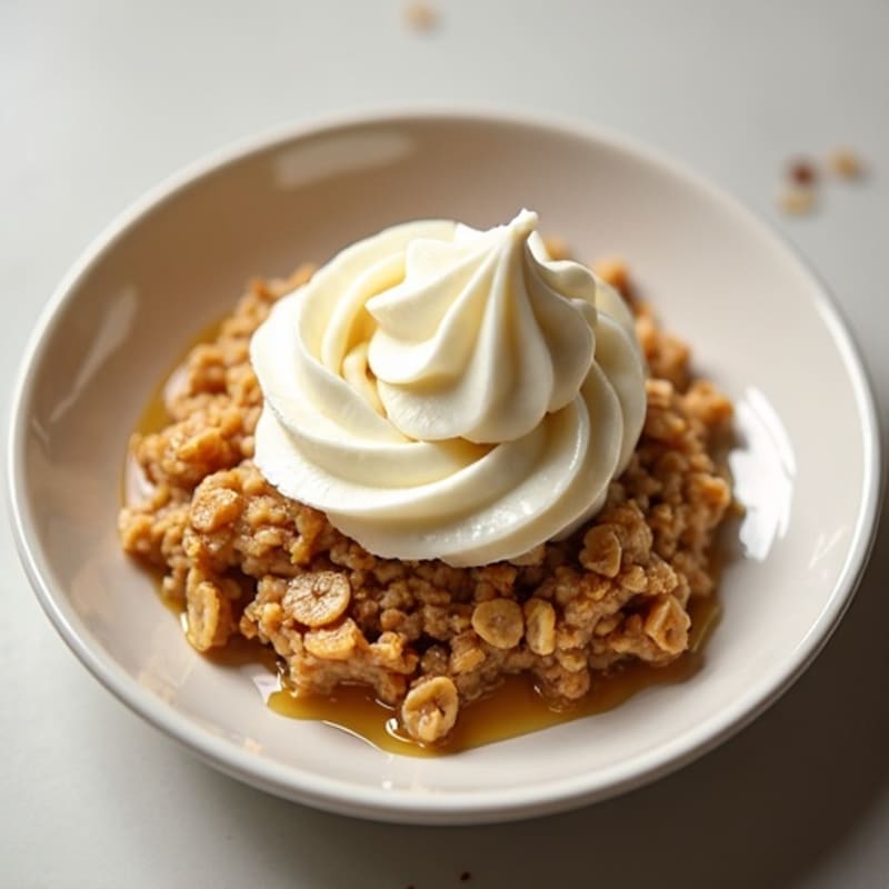 Gooey Vanilla Protein Baked Oats with Creamy Swirl