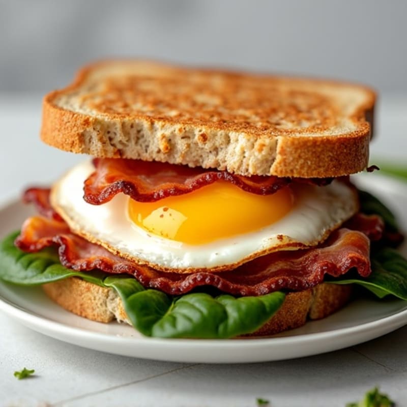 Crispy Turkey Bacon and Egg White Sandwich on Whole Grain