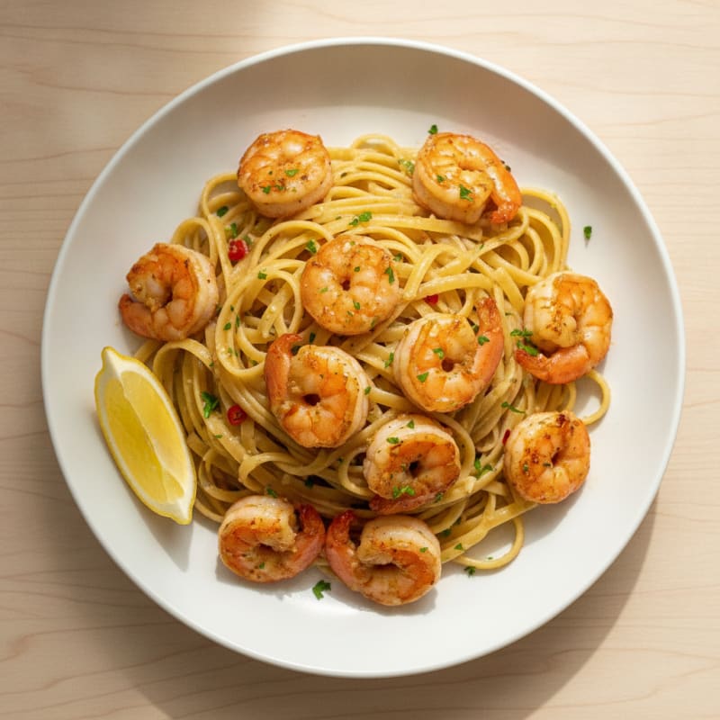 Garlic Butter Shrimp Scampi with Linguine