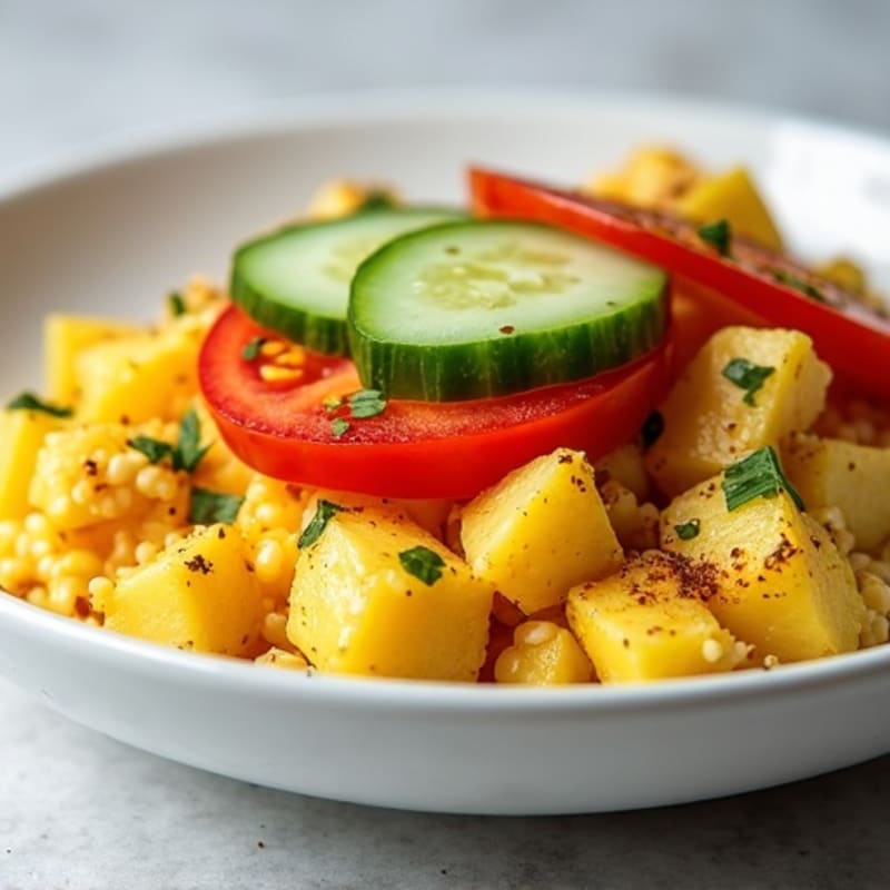 Egg White and Potato Scramble with Fresh Tomato