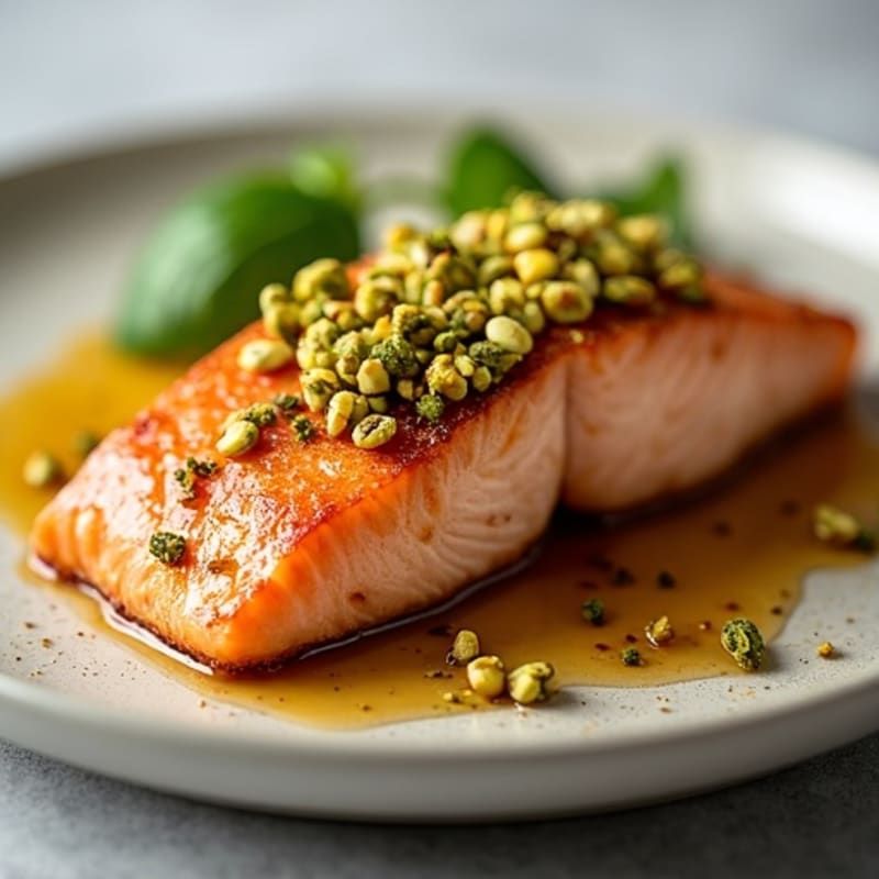 Crispy Pistachio-Crusted Salmon with Honey-Miso Glaze