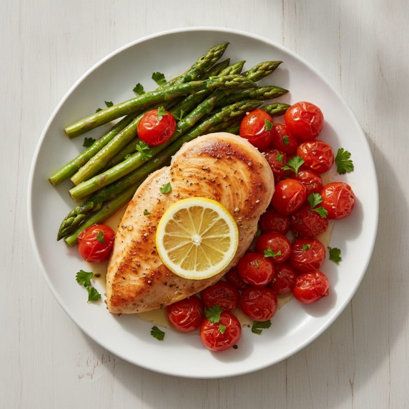 Pan-Seared Herb Chicken with Blistered Tomatoes